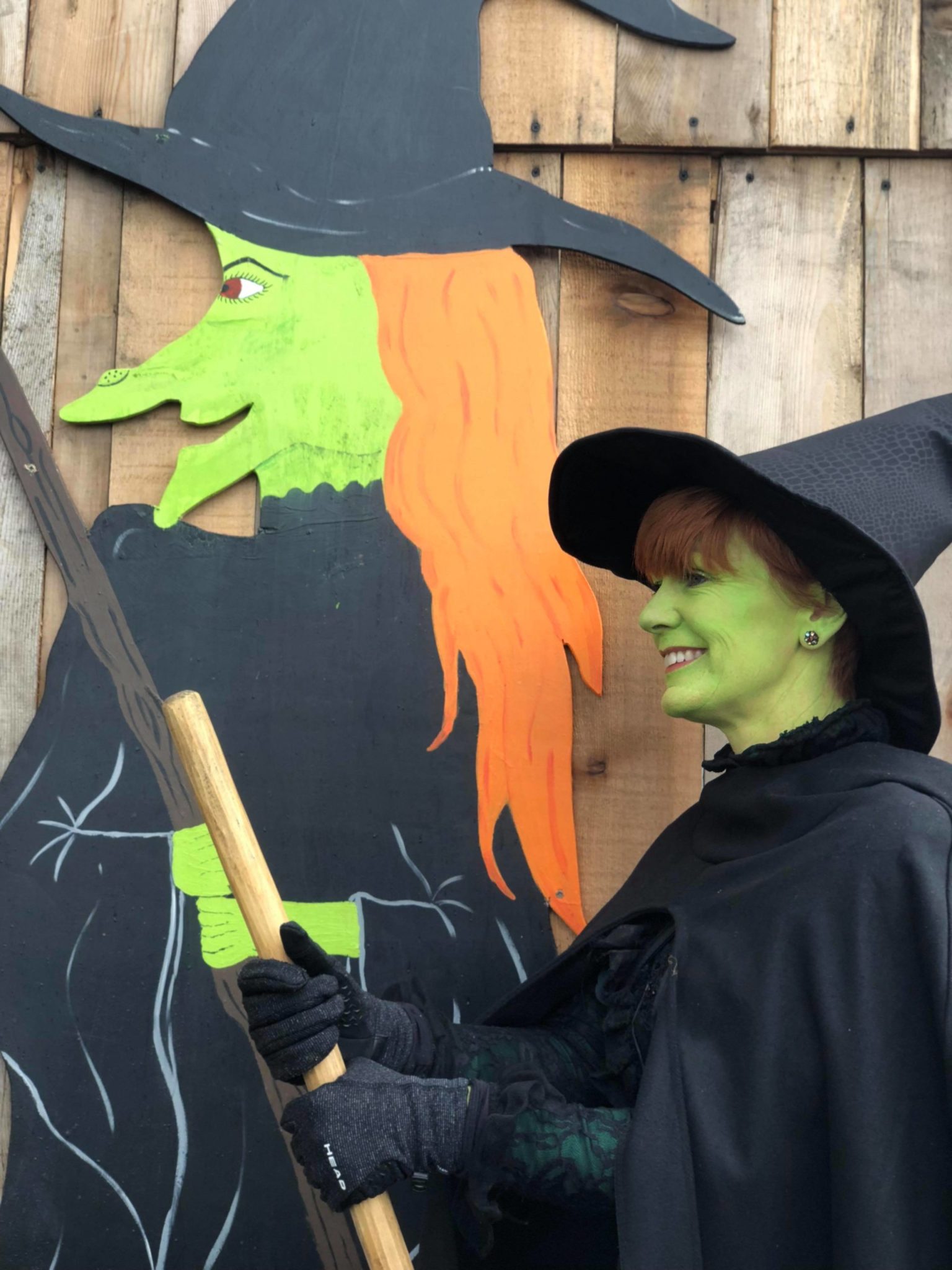 Green witch at Farmer Copleys pumpkin festival