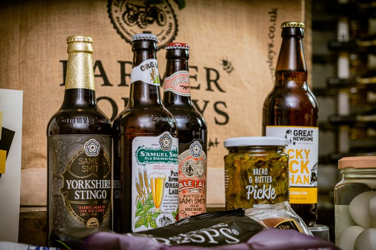 Collection of products found in the Take Your Tipple, Ale hamper.